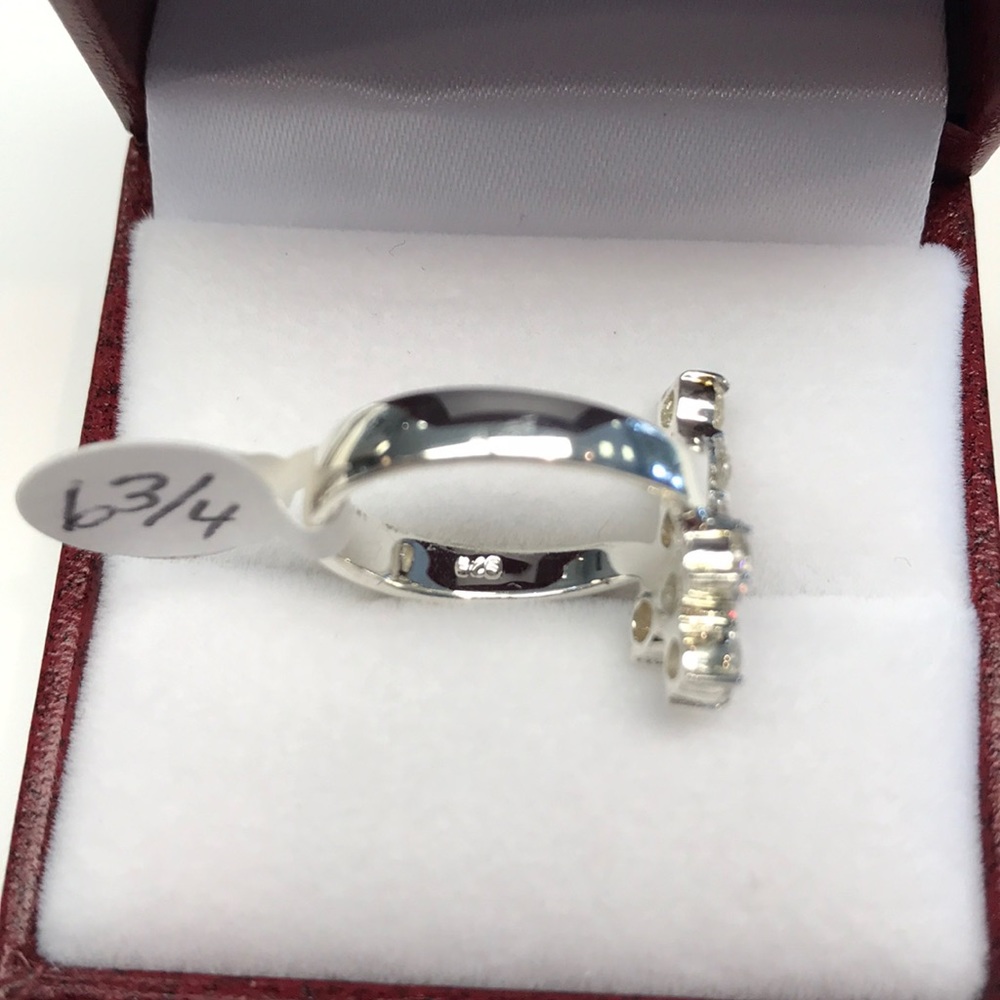 STERLING SILVER AUSTRIAN CRYSTAL CROSS RING NWT - Picture 2 of 5
